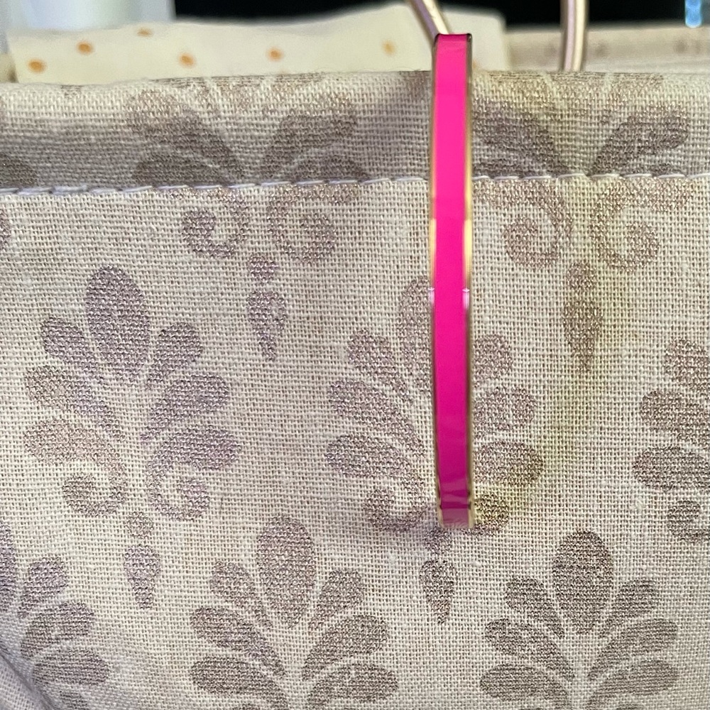 J Crew Pink Enamel Gold Tone Bangle Bracelet